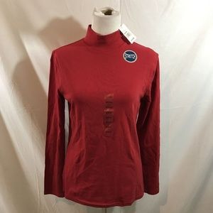 Northcrest red long sleeve mock - womens medium, N